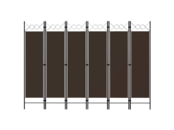 Biombo Divisor De 6 Paneles Marrón 240x180 Cm