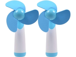Mini ventilador de mano Ventilador personal Batería Cuchillas de espuma suave alimentadas para el hogar y los viajes 2 piezas (azul) IKIKSO