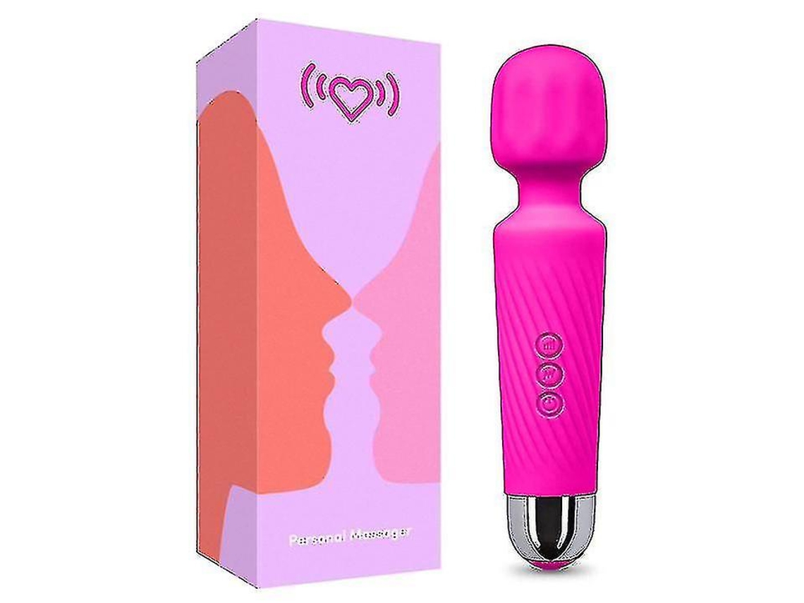 Masajeador Personal Recargable - Silencioso Y Resistente Al Agua - 20 Modos Y 8 Velocidades, Color Rojo