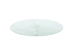 Tablero De Mesa | Tablero De Escritorio | Superficie De Mesa Diseño Mármol Vidrio Templado Blanco Ø50x0,8 Cm