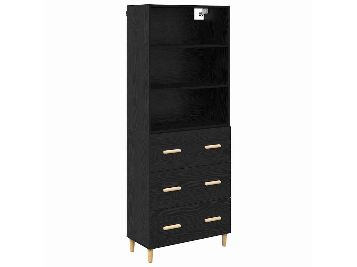 Aparador de roble negro 69,5x32,5x180 cm Madera procesada MAISON EXCLUSIVE
