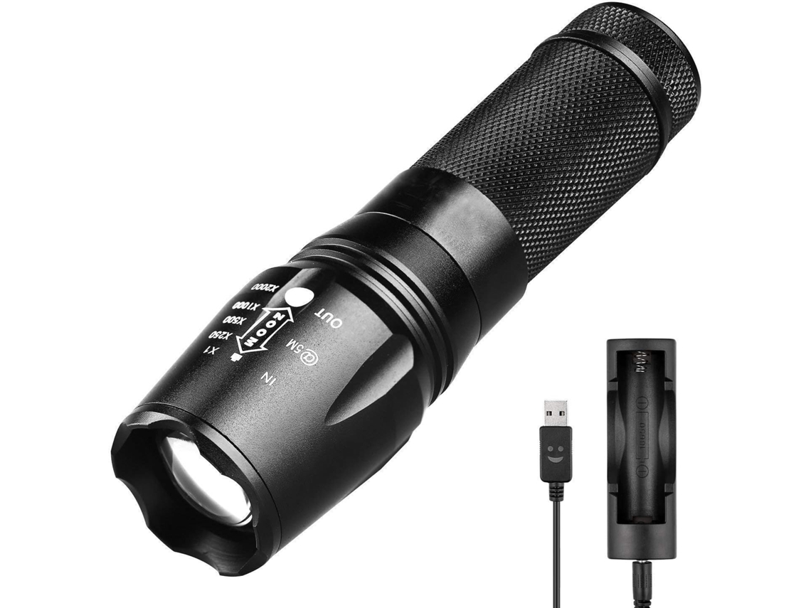 Nicecee Linterna LED con Zoom, Linterna LED súper Potente de 2300 lúmenes, 5 Modos de iluminación