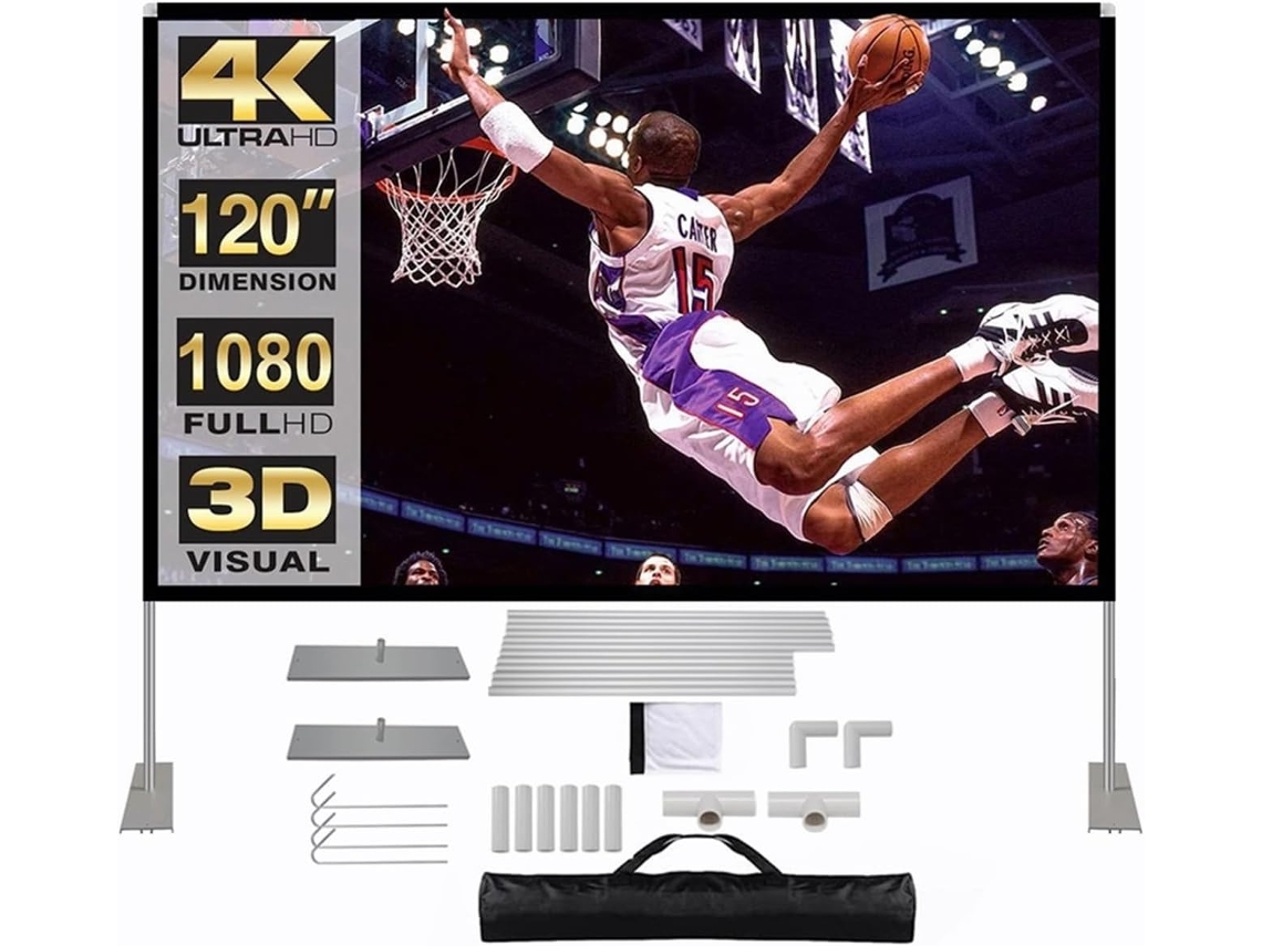 Pantallas De Proyección 2k 4k 3d Full Hd, Juego De Pantallas Plegables Portátiles, 100