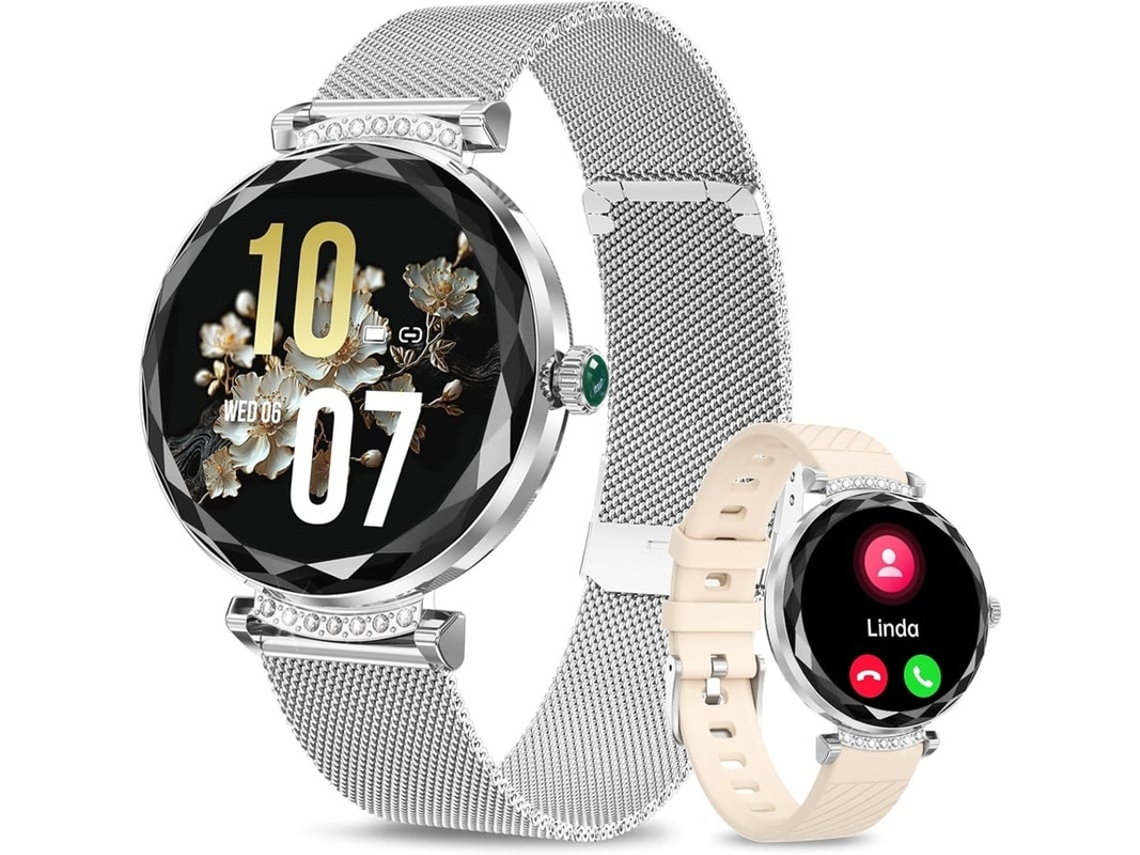 Reloj inteligente para mujer con pantalla AMOLED de 1,19 pulgadas, monitor de ritmo cardíaco y oxígeno en sangre. Bestvite