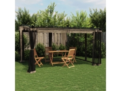 Gazebo con paredes de malla 4x3m acero gris parduzco Wsd806084 Lovely Home