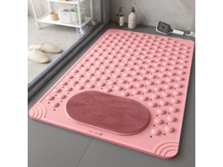 Alfombra De Baño Antideslizante Con Potentes Ventosas Y Orificios De Drenaje Para Ducha Y Masaje De Pies (rosa/36x70cm) Gertiz