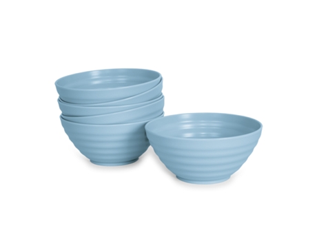 Juego de 6 Cuencos Plastic Forte Classic de 570 ml Reutilizables. Ideal Fiestas. Azul