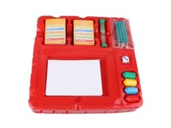 Juego de mesa Bj-Pictionary con 1 dado, reloj de arena, 2 rompecabezas y cartas interesantes.