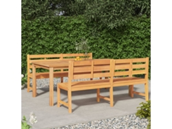 Juego de comedor de jardín de 3 piezas DKD Home Decor en madera maciza de teca
