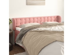 Cabecero De Terciopelo Rosa 183x23x78/88 Cm