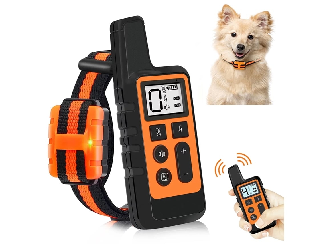 Collar Control Ladridos Mascotas Recargable Dispositivo Inteligente Naranja
