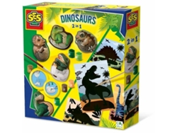 Set de Dibujo SES CREATIVE 2 in 1 Dinosaurs