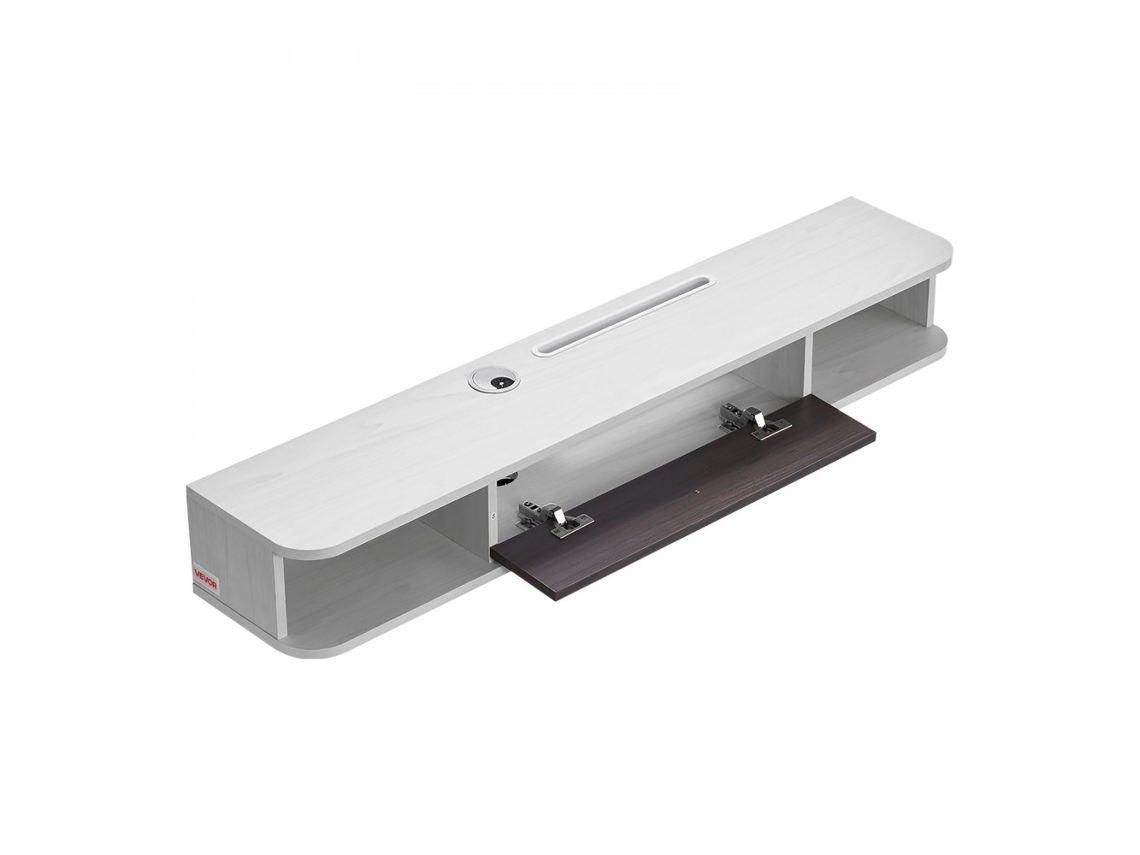 Soporte de pared para TV blanco de 120 cm con canaleta para cables y fijación a la pared Tekmaquinas