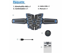 Estimulador Muscular Abdominal Ems Usb (abdomen Azul) Fabricado En Abs Y Tpr