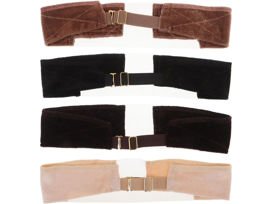 Conjunto De 4 Faixas De Cabelo Elásticas De Veludo Ajustáveis, Antiderrapantes E Confortáveis.