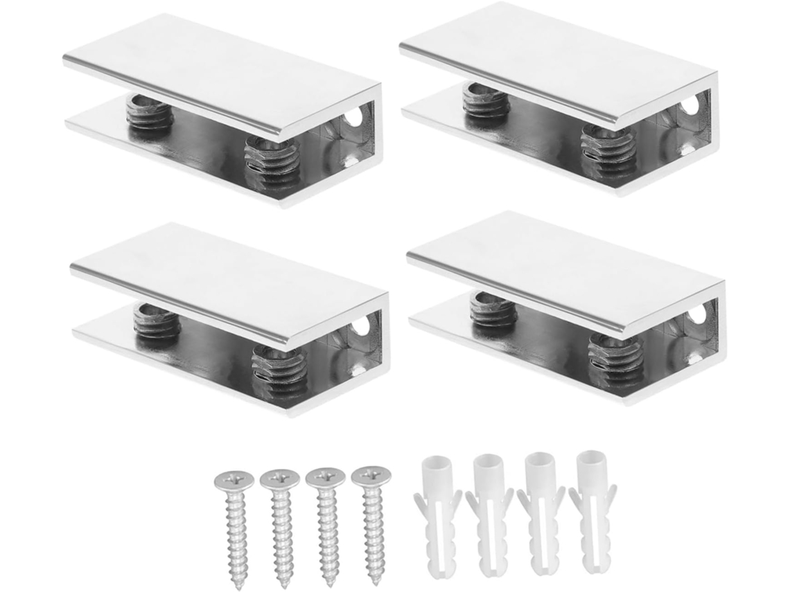 Clips De Fijación Para Vidrio (4 Unidades), Clips De Fijación Para Armarios De Aleación De Zinc