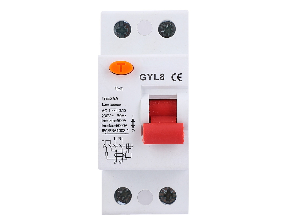 Veloriskku Disjuntor Corrente 2P 25A 300mA Fuga Elétrica 230VAC Ip20 S/MARCA