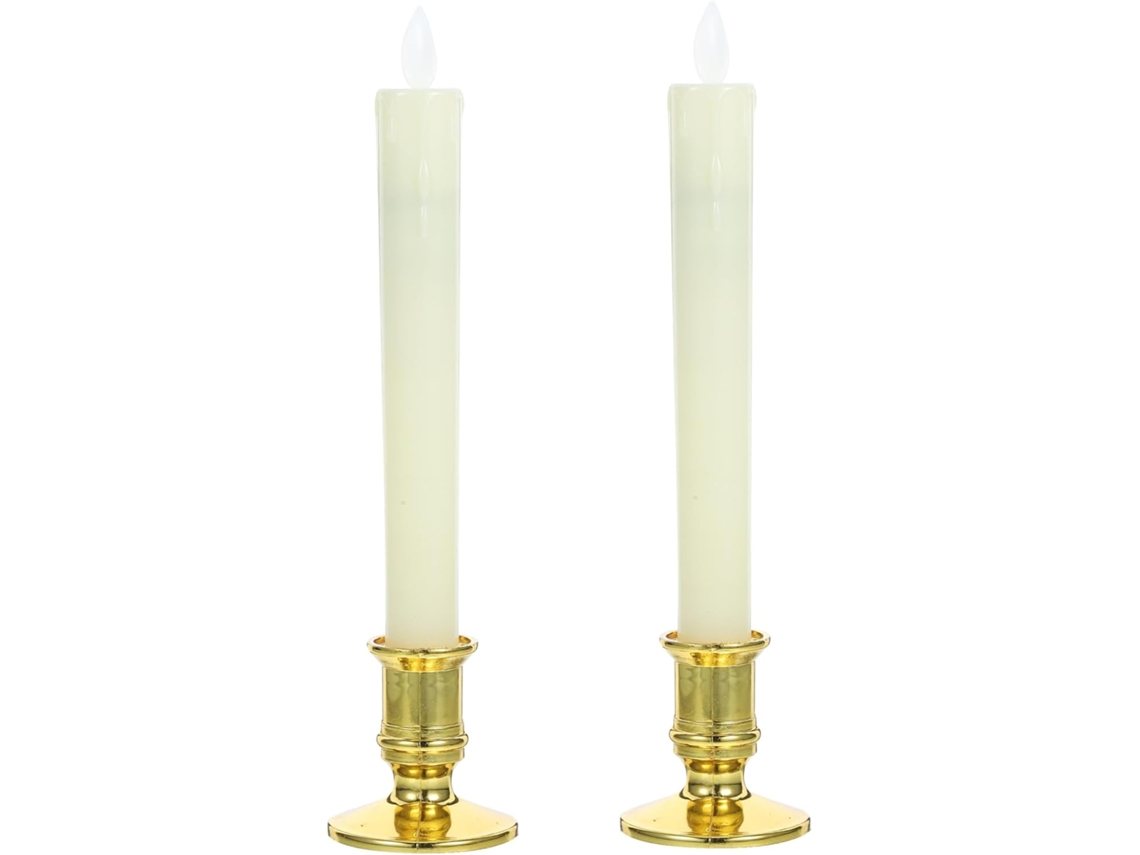 Juego De 2 Velas Led Cónicas Decorativas, Funcionan Con Pilas, Son Reutilizables Y Seguras Para Fiestas Y