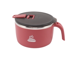 Taza De Fideos Instantáneos De Acero Inoxidable 900ml Con Tapa Para Dormitorios De Estudiantes Y Oficinas Rojo