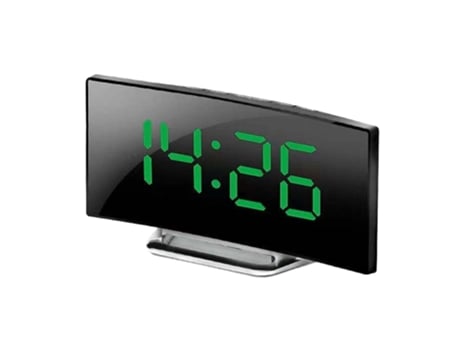 ELKUAIE Reloj electrónico de escritorio multifuncional, reloj despertador digital con espejo LED creativo para el hogar