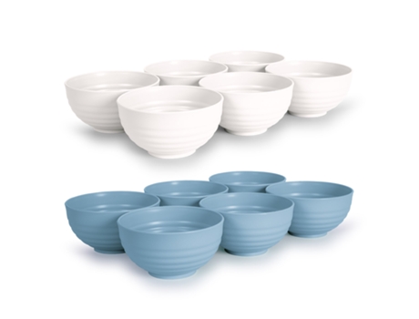 Juego de 6 Cuencos Plastic Forte Classic de 540 ml Reutilizables. Ideal Fiestas. Blanco
