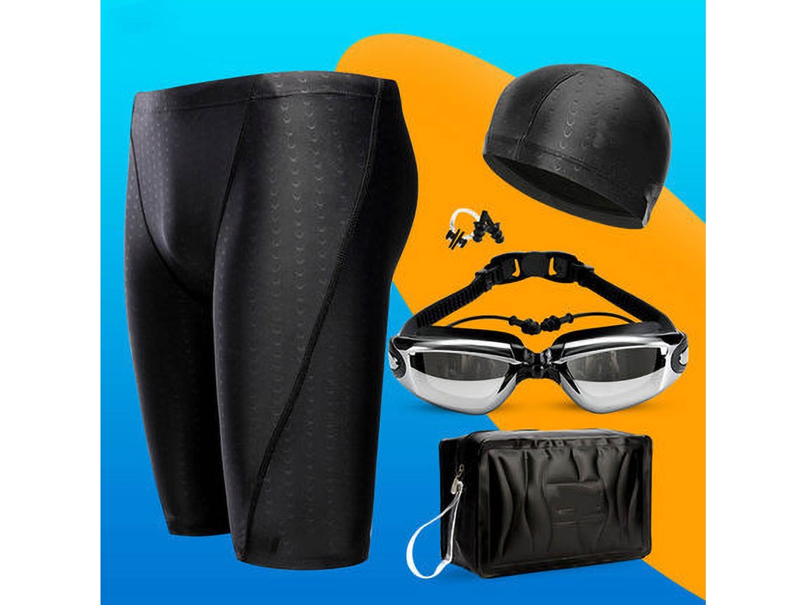 Conjunto de traje de baño XL para hombre con sombrero y accesorios.
