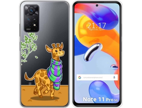 Carcasa Xiaomi Redmi Note 11 Pro TUMUNDOSMARTPHONE Dibujos Transparente Jirafa Multicolor