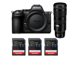 Nikon Z5 II + 70 200mm F/2.8 VR S + 3 tarjetas Sandisk Extreme Pro UHS II SDXC de 512 GB + Libro electrónico “20 consejos para fotos impresionantes”