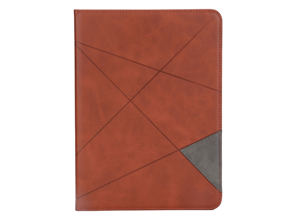 Funda de piel sintética prismática ultraligera y duradera para tableta iOS 9.7 (marrón y dorado claro)