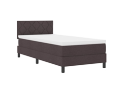 Maison Exclusive - Cama Tipo Box Spring Con Colchón Marrón Oscuro 90 X 190 Cm Tela