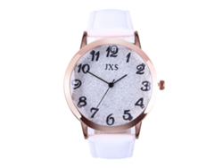 Reloj De Pulsera De Cuarzo Para Mujer Zhoulianfa Con Correa De Cuero Sintético Blanco.
