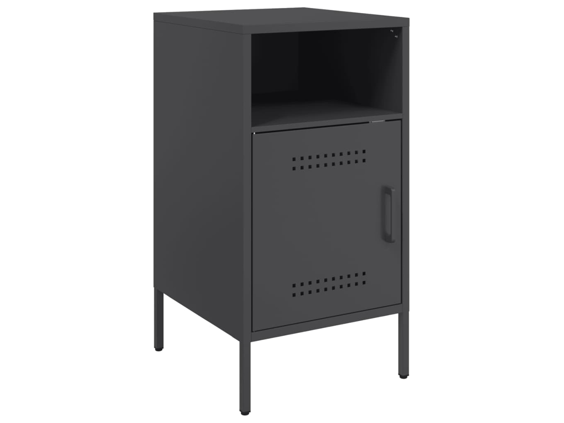 Maison Exclusive - Mesita De Noche Acero Negro 36x39x68 Cm