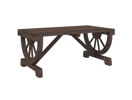Mesa De Centro De Jardín VIDAXL Marrón Madera (90x50x40 cm)