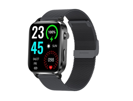 F100 Smartwatch Monitor de sueño, presión arterial y frecuencia cardíaca para Android y Iphone Negro VEANXIN