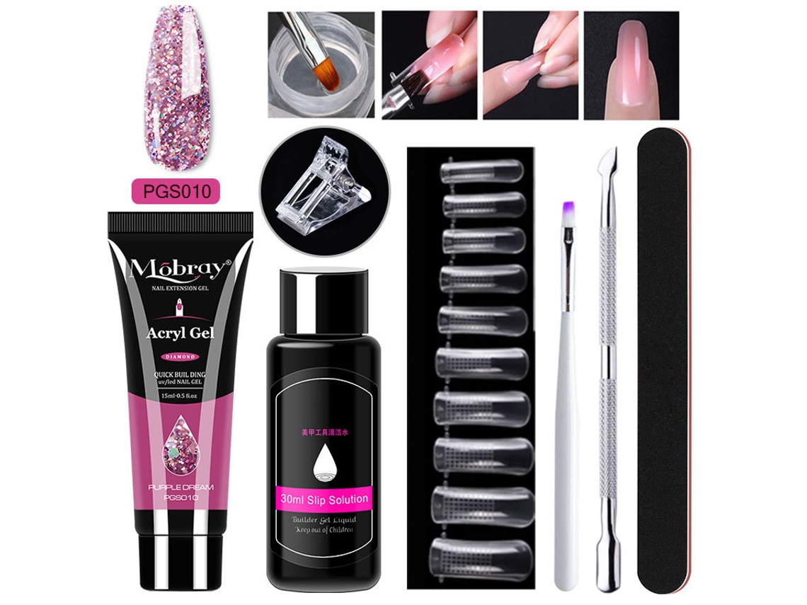 Kit de extensión de uñas de gel, herramientas para uñas pgs010 Yunzii