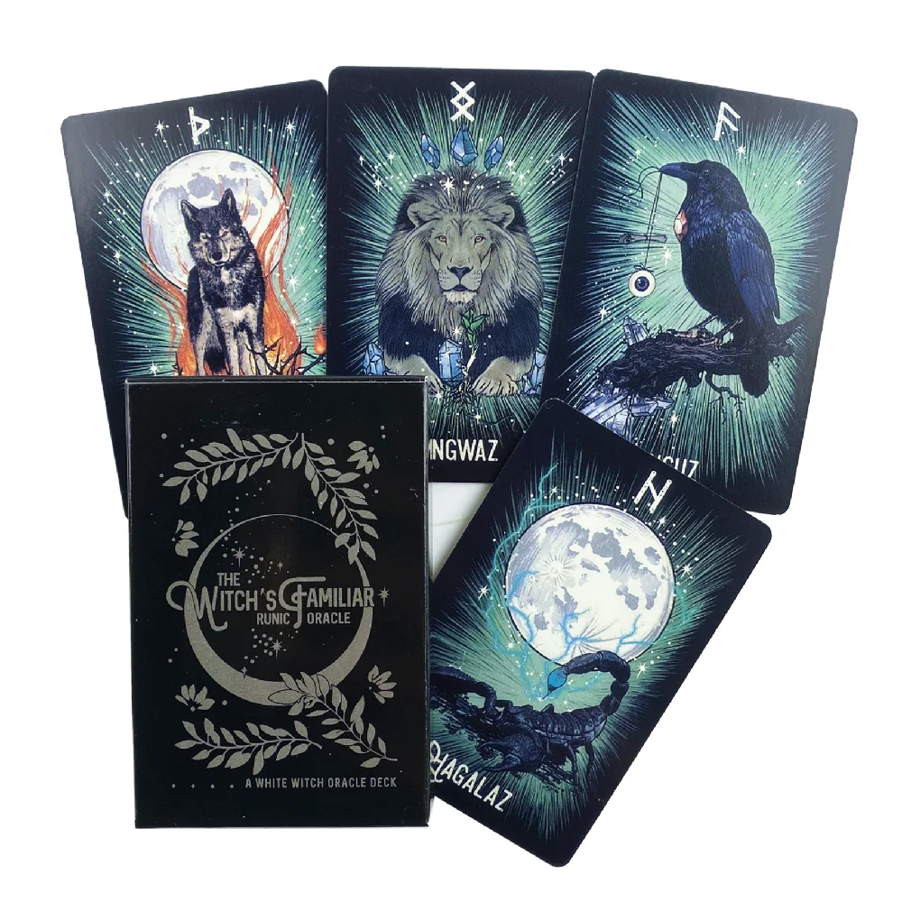 Cartas Del Oráculo De Runas Del Familiar De La Bruja, Tablero De Profecías Para Adivinación, Cartas Del Tarot, Juego De Reunión Familiar