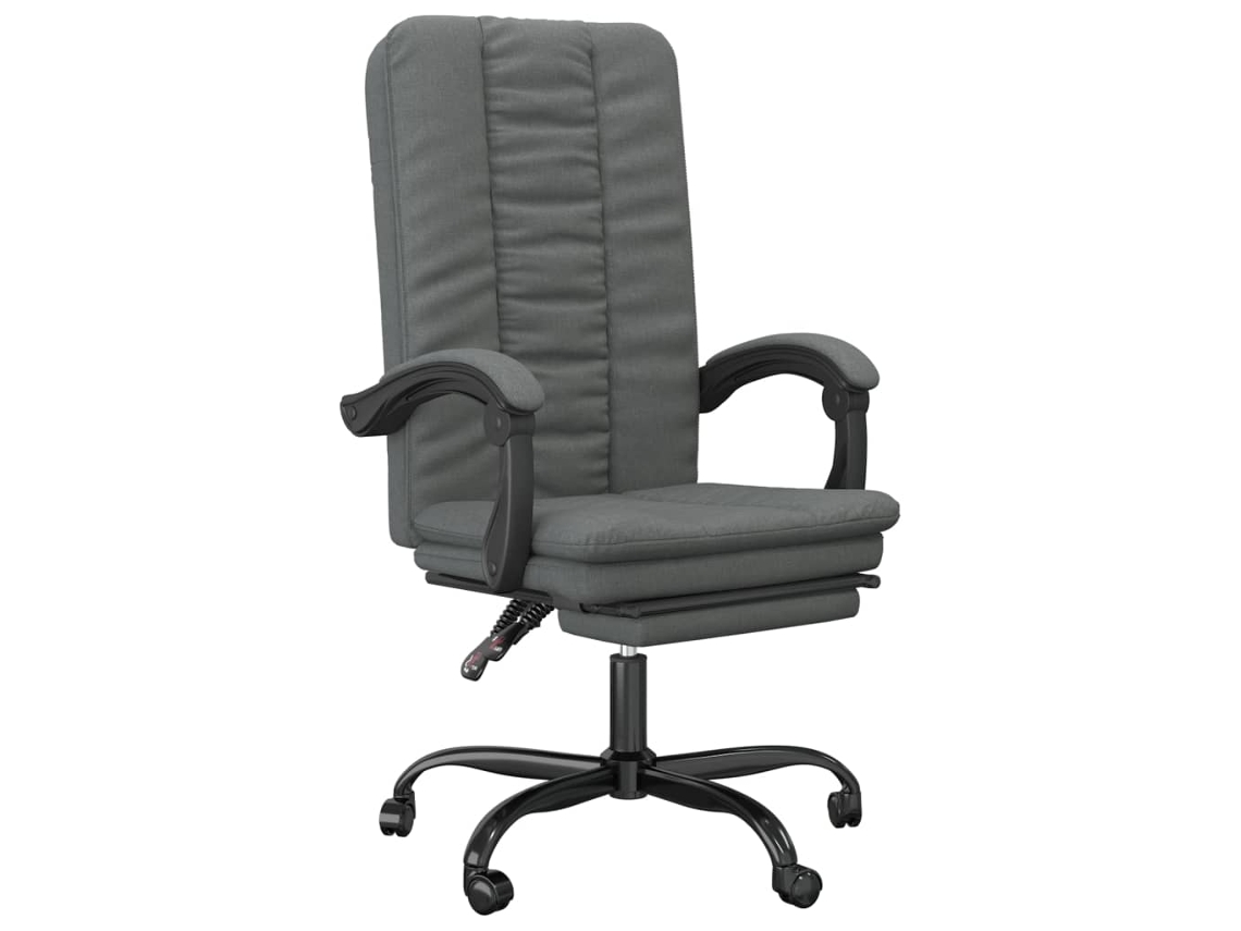 Maison Exclusive - Silla De Oficina Reclinable De Tela Gris Oscuro