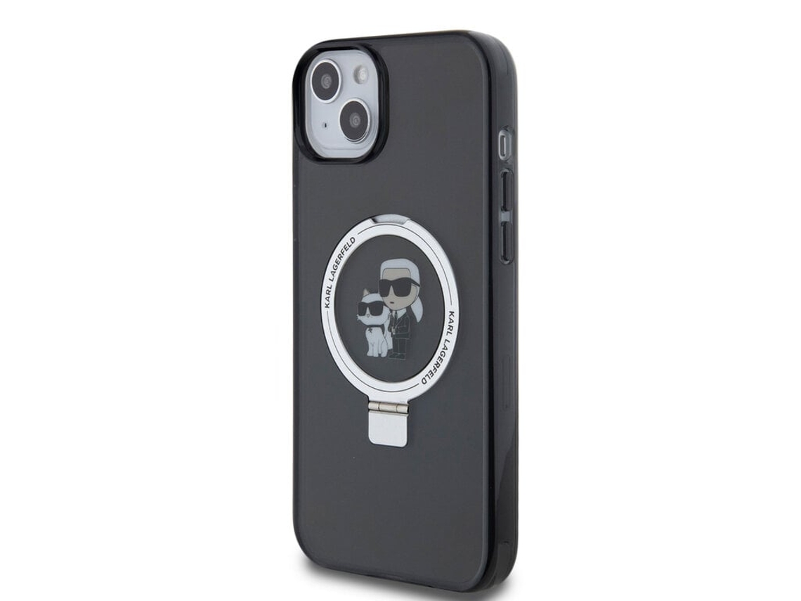 Estuche Anillo Compatible Karlchoupette para iPhone 15 Plus KARL LAGERFELD Negro