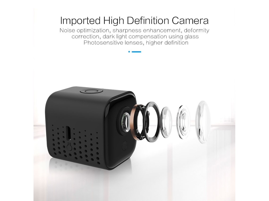 Cámara inalámbrica ultra nítida de 2 MP y 1080p con visión nocturna HD, detección de movimiento y almacenamiento en la nube para smartphones.
