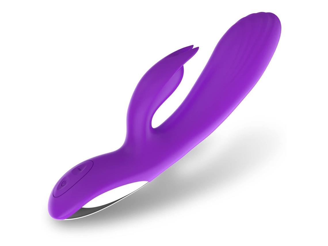 Vibrador de masaje impermeable de doble cabeza de 10 frecuencias para mujeres (púrpura) YIZHOOD