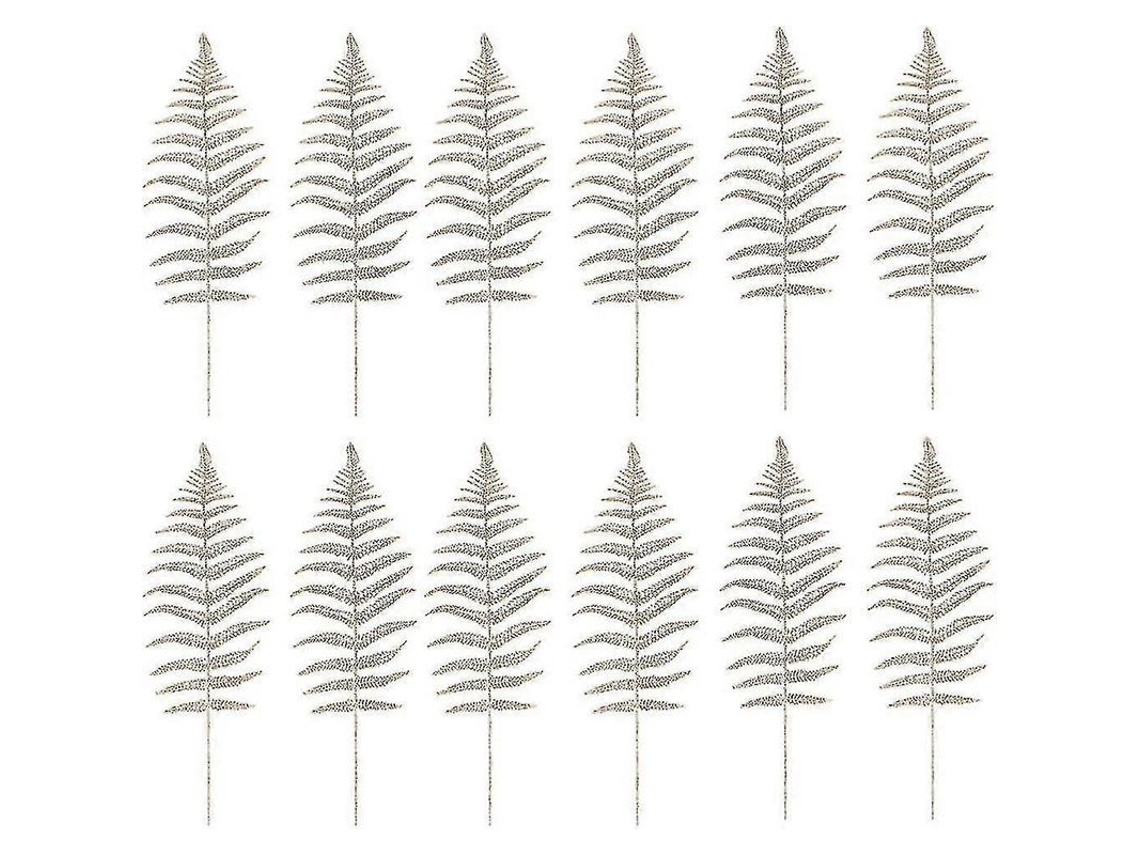 Fasst-12 Hojas Artificiales De Persia Con Brillo Para Decoración De Bodas Y Hogar Dorado