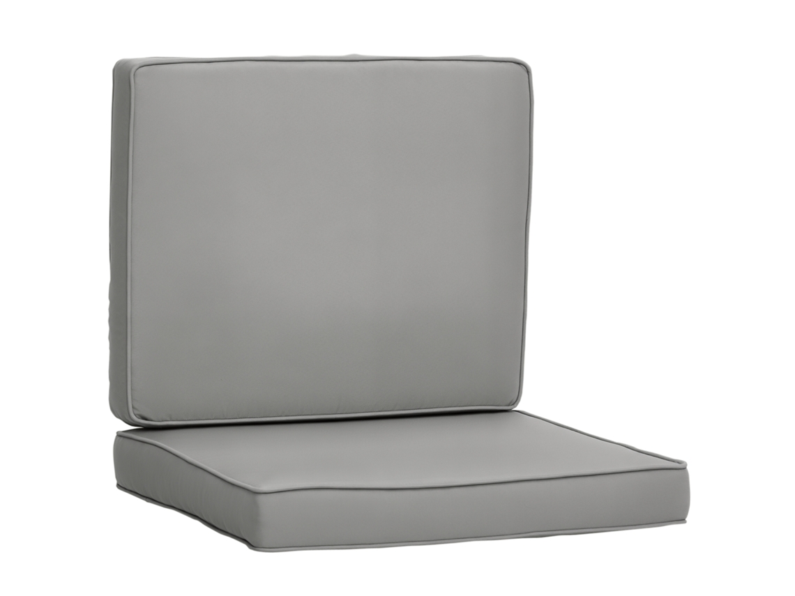 Cojines De Color Gris Claro Para Sillas De Jardín, Con Asiento Y Respaldo Desmontables.