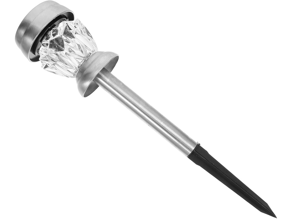 Lámpara Solar Led Plateada Resistente Al Agua