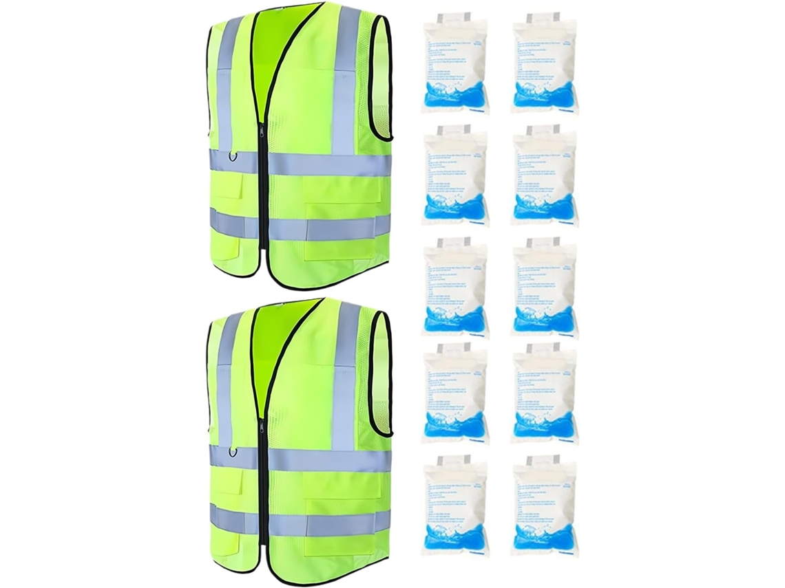 Chaleco Reflectante Alta Visibilidad Coche, Chaleco Reflectante Fluorescente Seguridad, Conjunto Piezas
