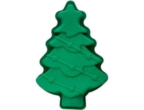 Molde para hornear de silicona con forma de árbol de Navidad, colores variados
