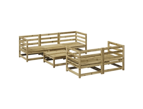 Conjunto 6 de sofás de jardín VIDAXL madera de pino impregnada