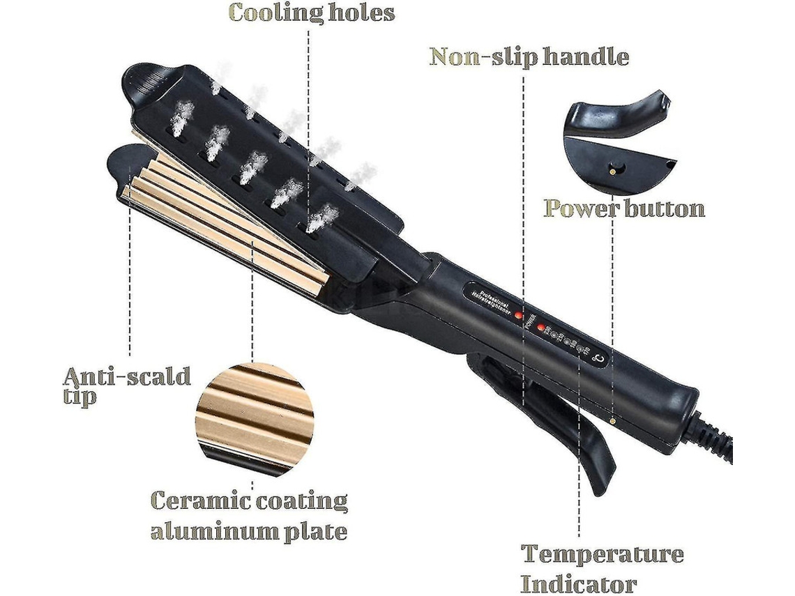 Plancha de pelo YIZHOOD Adc187 150 a 200 ℃ Negro