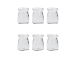 4 Tarros De Cristal Para Yogur.