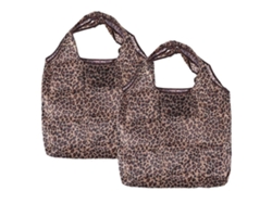 Bolsas de compra plegables y prácticas, juego de 6 piezas con estampado de leopardo. GOKOCO