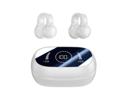 Auriculares inalámbricos Bluetooth de conducción ósea, diseño abierto, para correr y hacer ejercicio, blancos